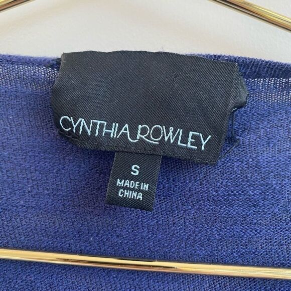 Cynthia Rowley Blue Drape Front Cardigan Sweater - Picture 3 of 4